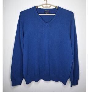 Club Room blue cashmere long sleeve v-neck sweater - XL